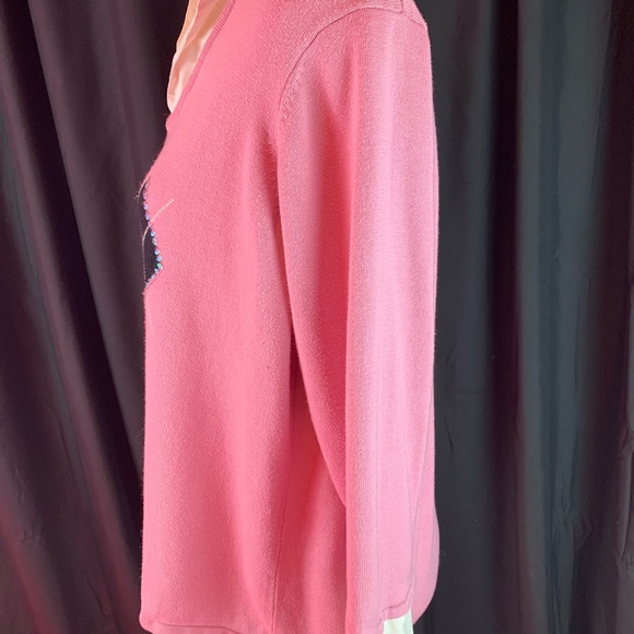Notations pink argyle sweater size 1X - Picture 2 of 6